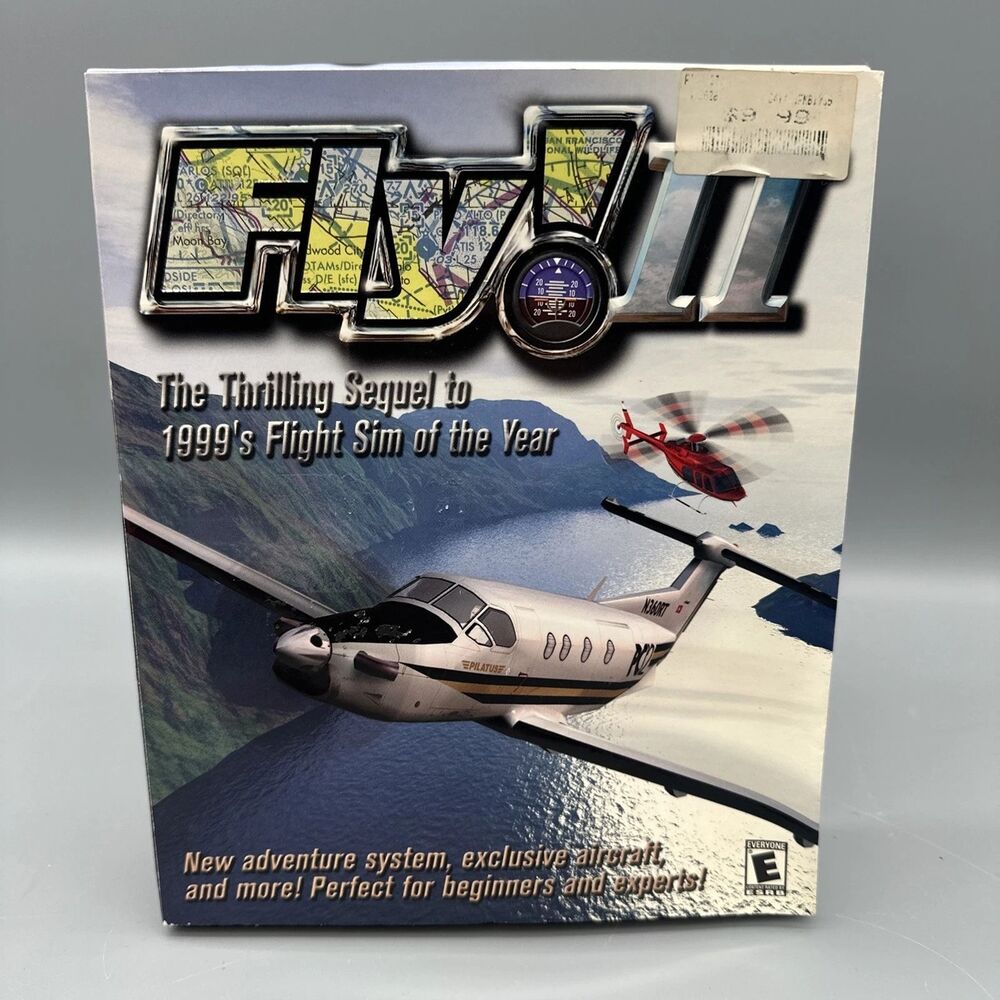 FLY!II FLY 2 (Terminal Reality 2001) Flight Sim PC Game CD-ROM ~ Sealed Big Box